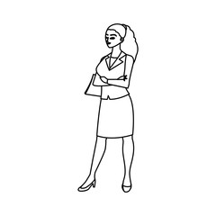 elegant businesswoman avatar character icon
