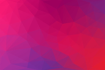 Naklejka premium Jasnoczerwony fioletowy niebieski kryształ Low poly tło. Wzorzec projektowy wielokąta. Ilustracja wektorowa Low poly, niskie tło wielokąta.