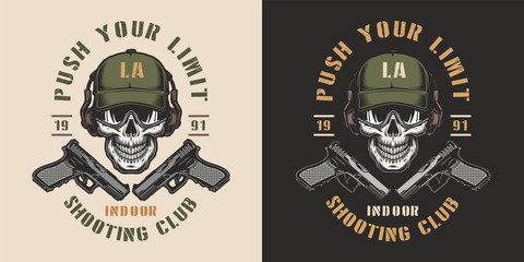 Vintage shooting club colorful emblem