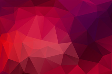 Fototapeta premium Purple pink red Low poly crystal background. Polygon design pattern. Low poly vector illustration, low polygon background.