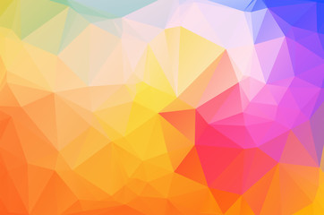 Fototapeta premium Light colorful rainbow colors Low poly crystal background. Polygon design pattern. Low poly vector illustration, low polygon background.