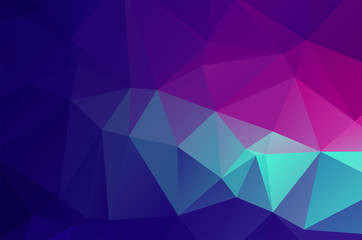 Light purple blue pink Low poly crystal background. Polygon design pattern. Low poly vector illustration, low polygon background.
