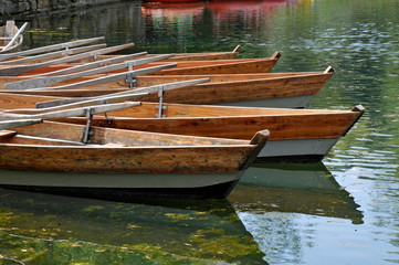 ruderboote am teichufer