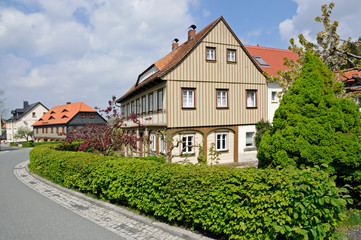 Fototapeta na wymiar umgebindehäuser in waltersdorf