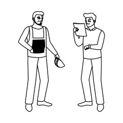 male builders constructors workers characters