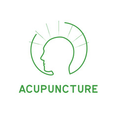 acupuncture therapy logo with text space for your slogan tagline, vector illustration