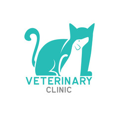 veterinary logo with text space for your slogan tagline, vector illustration