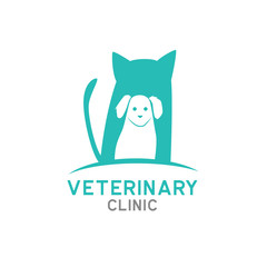 veterinary logo with text space for your slogan tagline, vector illustration