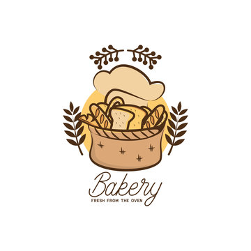 bakery logo isolated on white background, vector illustration