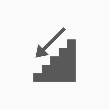 downstairs icon, downstairs vector