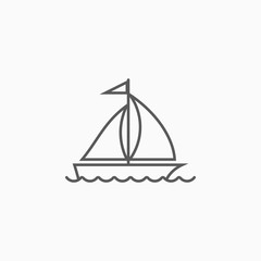 sailboat icon, yawl vector