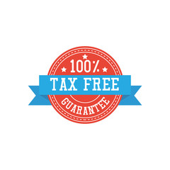 Obraz premium tax free sticker on the background. vector illustration