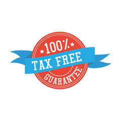 Obraz premium tax free sticker on the background. vector illustration