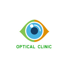 eye clinic / ophthalmic clinic / ophthalmology / optometrist logo with text space for your slogan / tagline, vector illustration