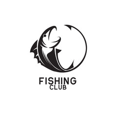 Obraz premium fishing logo on white background, vector illustration