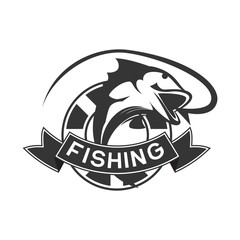 fishing logo on white background, vector illustration