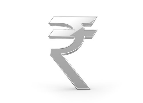 Indain Rupee symbol Silver colour