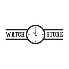 watch store logo on white background. vector illustration