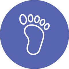 Barefoot Human Footprint Outline Icon