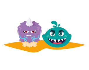 funny monsters comic characters colorful