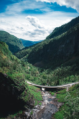 View over a norwegian valley and forest