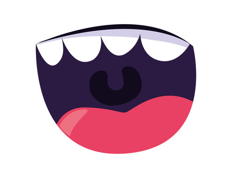 comic mouth with teeth icon