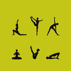 yoga poses silhouettes