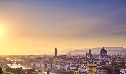 The sunset over Florence, capital of Italy’s Tuscany region.