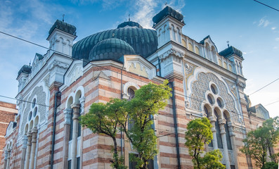 The Sofia Synagogue, Moorish style, the largest synagogue in Southeastern Europe, one of two...