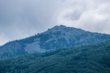 Obraz premium Hiking to the top of the Vitosha Mountain massif, on the outskirts of Sofia, the capital of Bulgaria.
