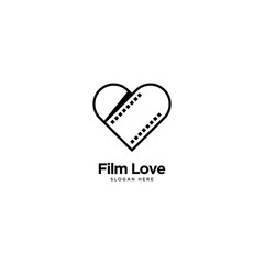 Film Love Logo Outline Monoline
