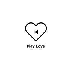 Play Love Logo Outline Monoline