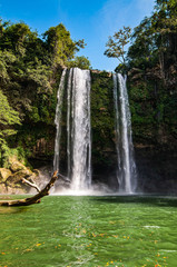 Misol-Ha Waterfall, Mexico - November 24, 2010. Waterfall in sunset, Yucatan peninsula, Chiapas