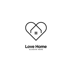 Love Home Logo Outline Monoline