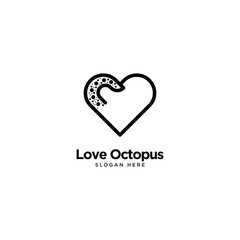 Obraz premium Love Octopus Logo Outline Monoline