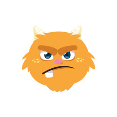funny monster with horns comic character