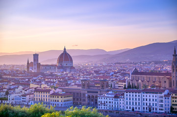 Fototapeta premium The sunset over Florence, capital of Italy’s Tuscany region.