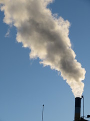 Fireplace releasing large quantities of smoke lost in the atmosphere