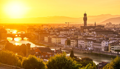 The sunset over Florence, capital of Italy’s Tuscany region.