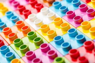 lots of bright colored children's plastic blocks