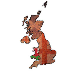 Wales on political map of united kingdom