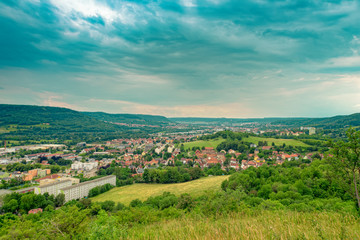 Fototapeta na wymiar Jena in Thuringia from above