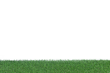 Green grass floor with white background, Mockup for design.