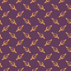 Seamless pattern. Jupiter orange on a purple background