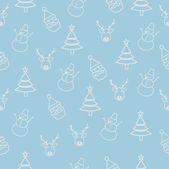 Seamless cyan Christmas background