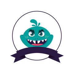 circular frame with monster comic character avatar