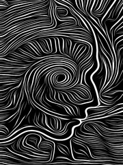 Mind Spiral Woodcut