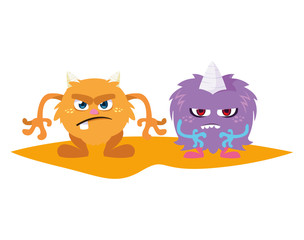funny monsters comic characters colorful