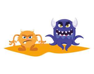 funny monsters comic characters colorful