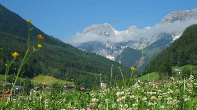 View over Ramsau and the mountains, Germany, Bavaria